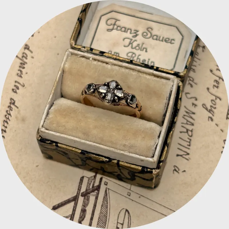 18th Century Cross-Shaped Table-cut Diamond Ring