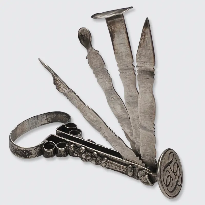 18th Century Silver Travel Necessaire with Signet