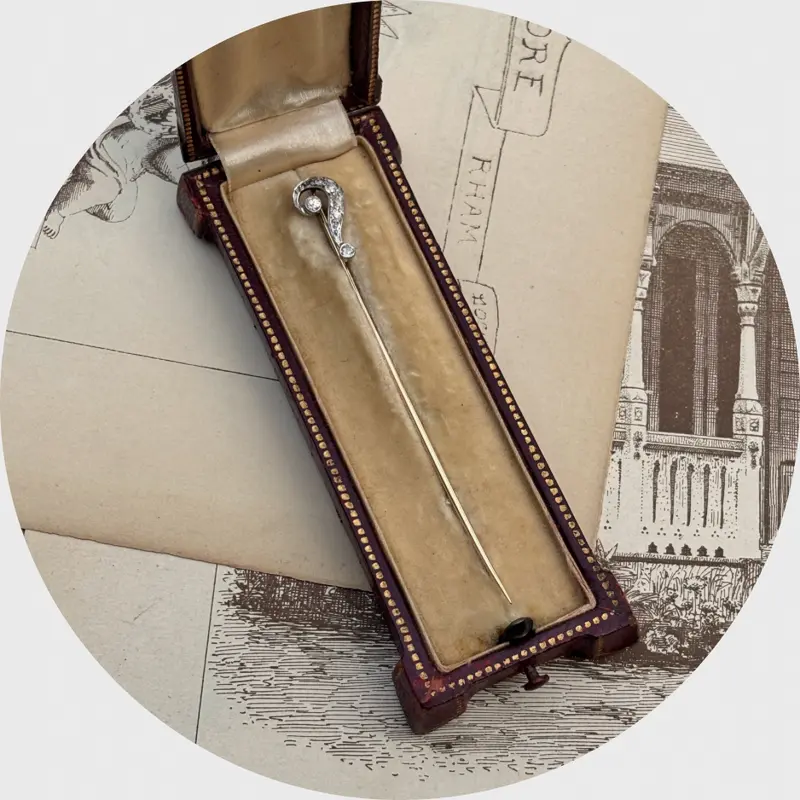 1920s Diamond Question Mark Stickpin