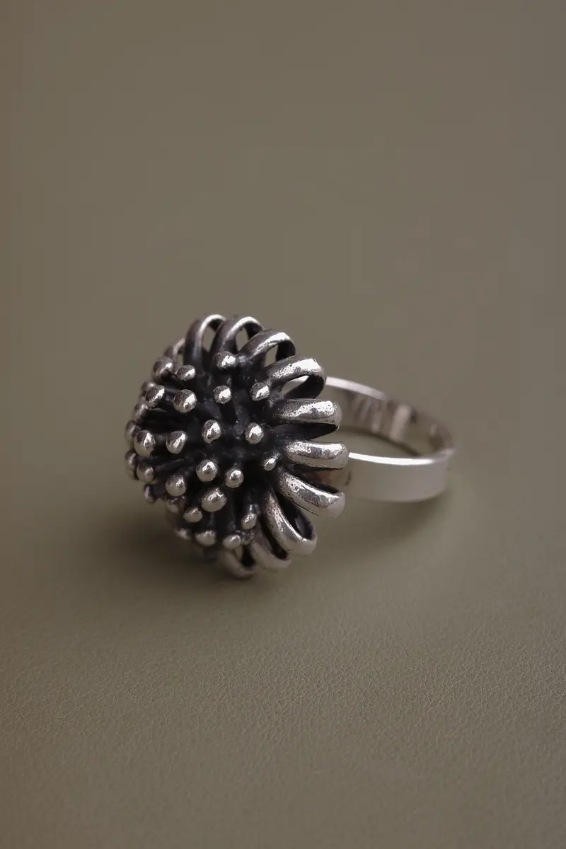 1940s abstract flower ring by Friedrich Knödler