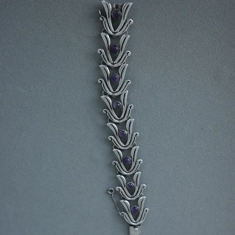 1970s Mexican hand-band with amethyst