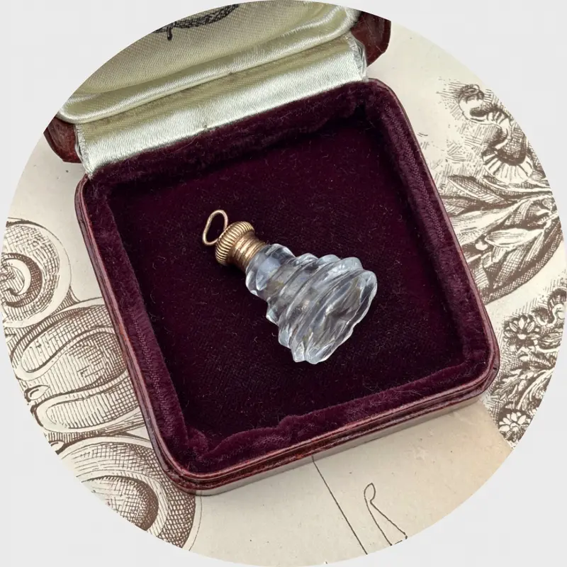 19th Century Cone-Shaped Perfume Bottle Pendant