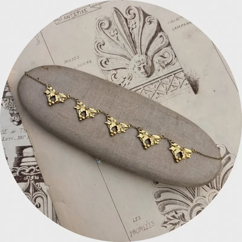 19th Century French Mistletoe Necklace