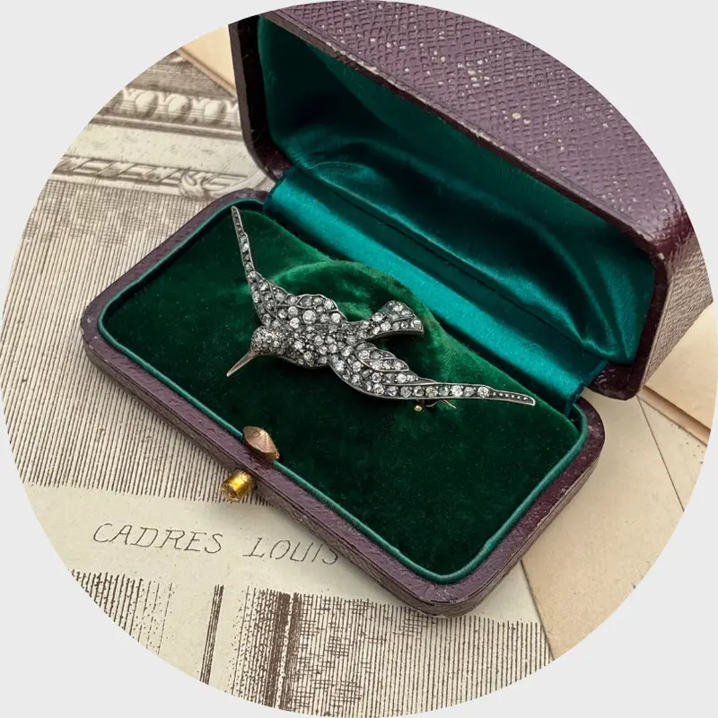 19th Century Rose-Cut Diamond Bird Brooch