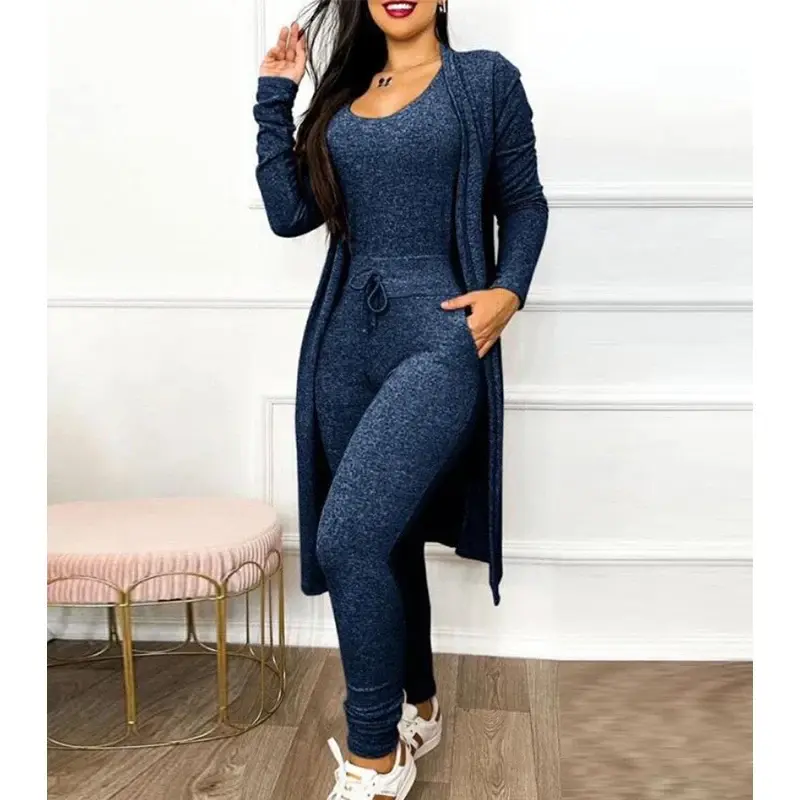 2-teiliger Jumpsuit für Herbst 2025 | Enger Leggings-Jumpsuit mit Jacke