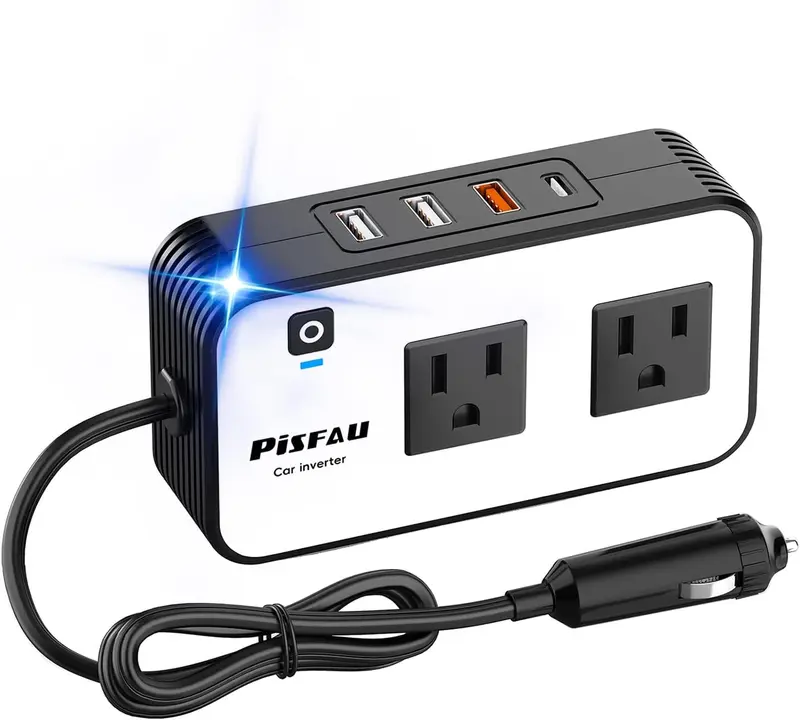 200W Auto-Wechselrichter – DC 12V auf 220V AC mit USB-C & Schnellladefunktion