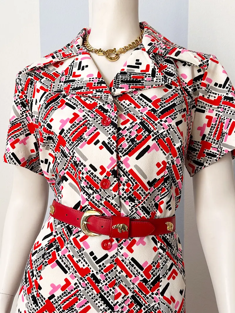 70s print jurk