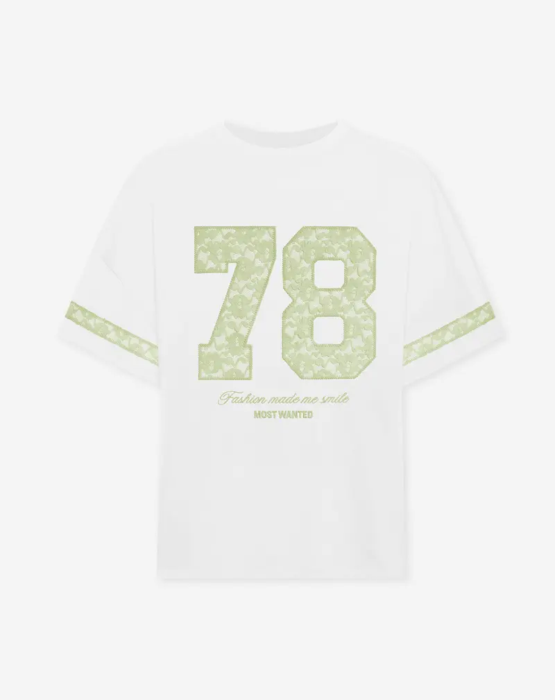 78 LACE OVERSIZED TEE PISTACHE