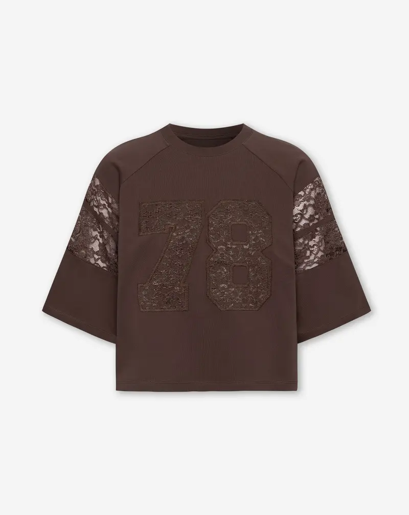 78 RAGLAN LACE TEE BRUIN