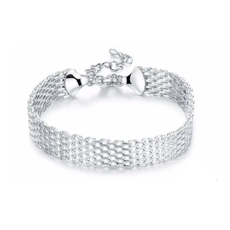 AA DUPLICATE PRODUCT Silbernes geflochtenes Glücksbringer-Armband