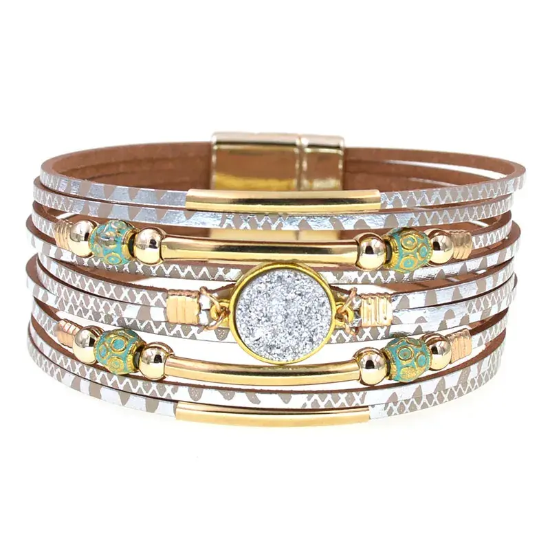 AA STOCK IN MARCH 30/1/24 Wickelarmband aus Leder im Bohemien-Stil