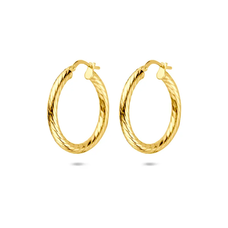 'Abby' Silgold buis oorringen 26 mm