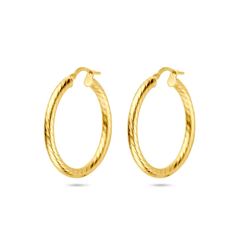 'Abby' Silgold buis oorringen 31 mm