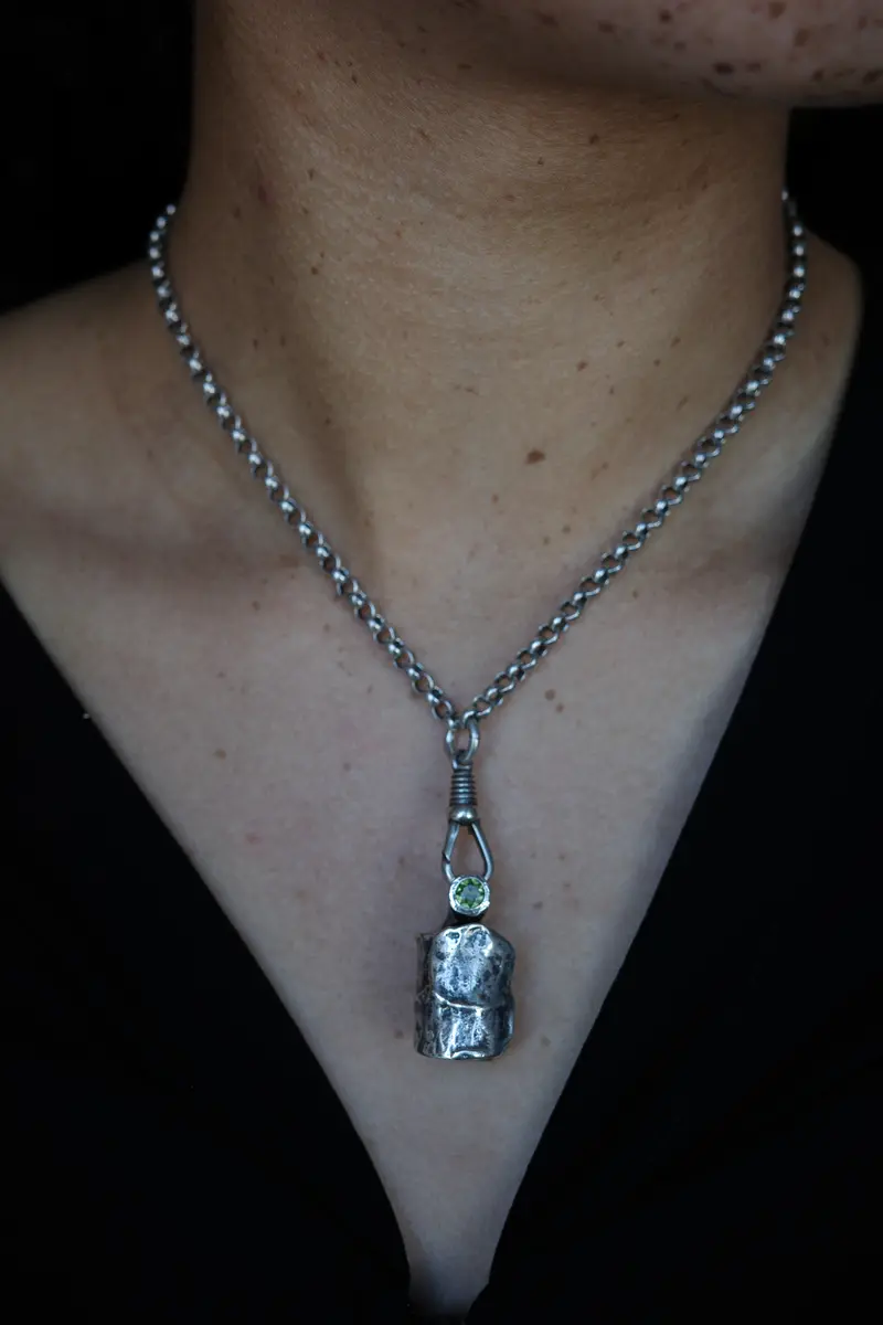 Abstract peridot necklace