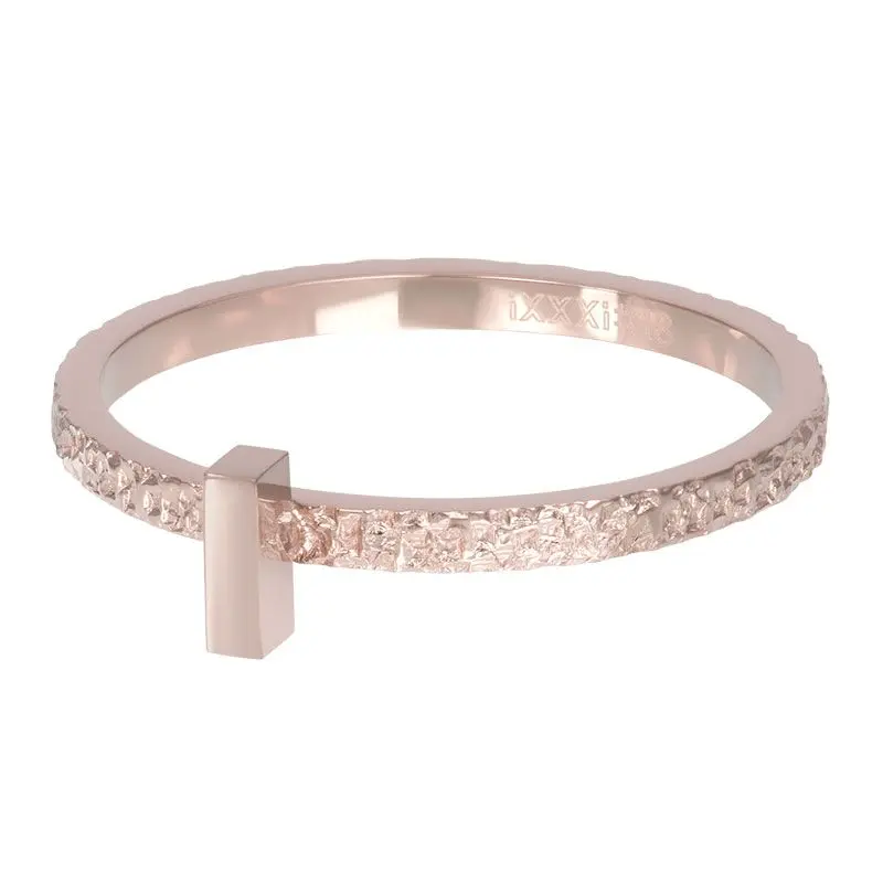 Abstract Rectangle Rose goud 2mm