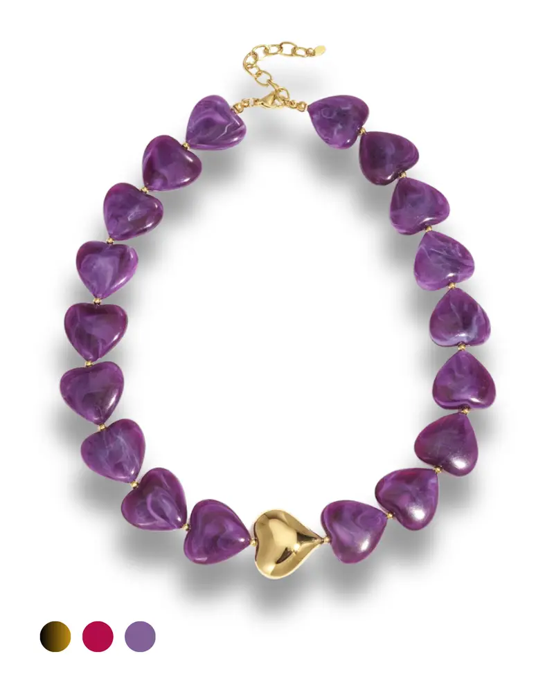 Acryl kralenketting - Hartjes