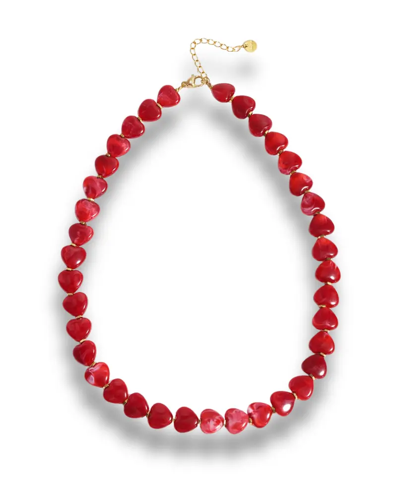 Acryl kralenketting - Hartjes