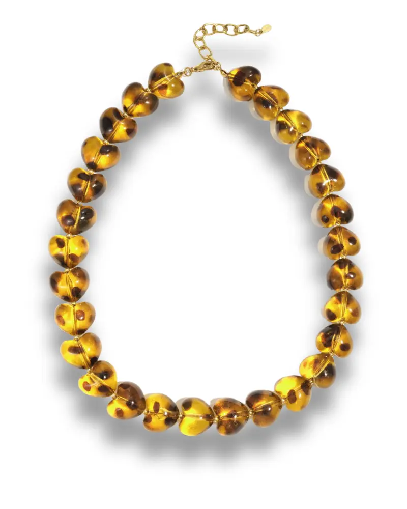 Acryl kralenketting - Hartjes Luipaard