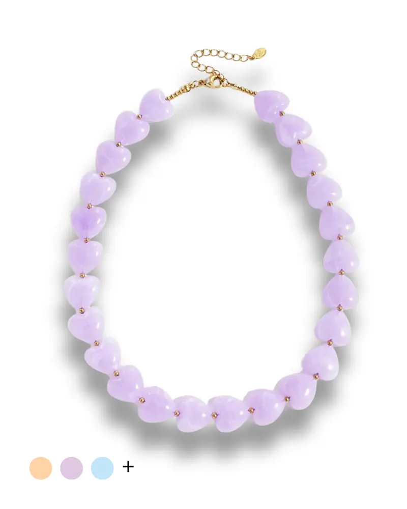 Acryl kralenketting - Hartjes