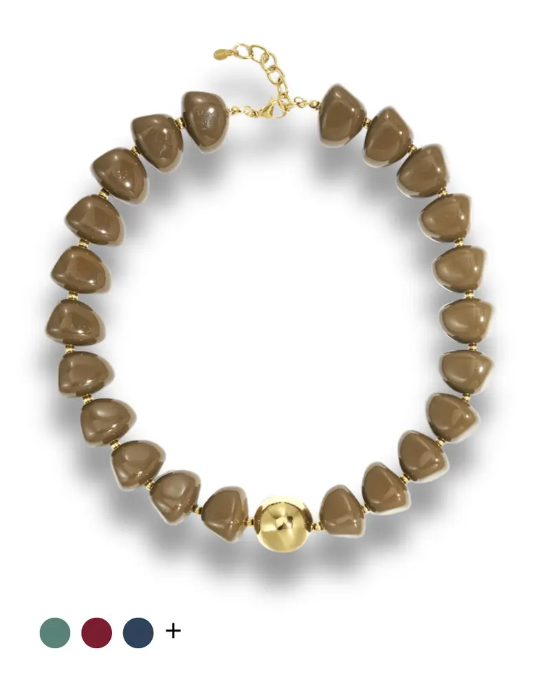 Acryl Kralenketting - Kastanjevorm