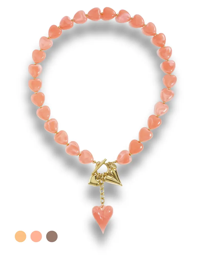 Acryl Statement Kralenketting - Hartjes