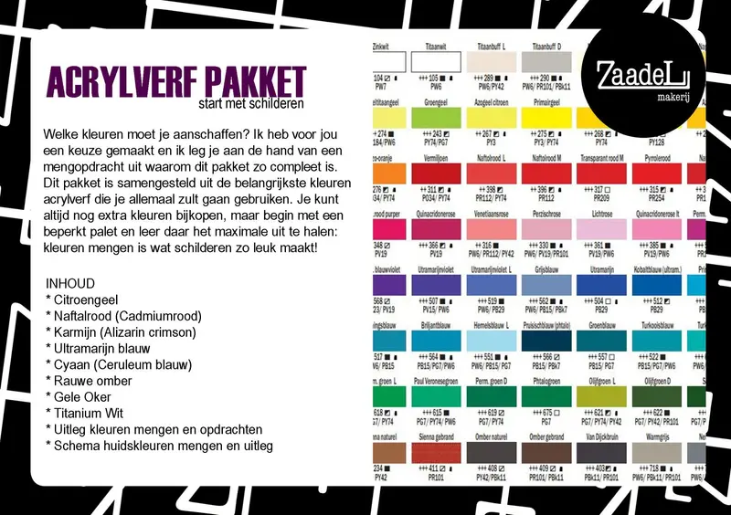 Acrylverf pakket start met schilderen