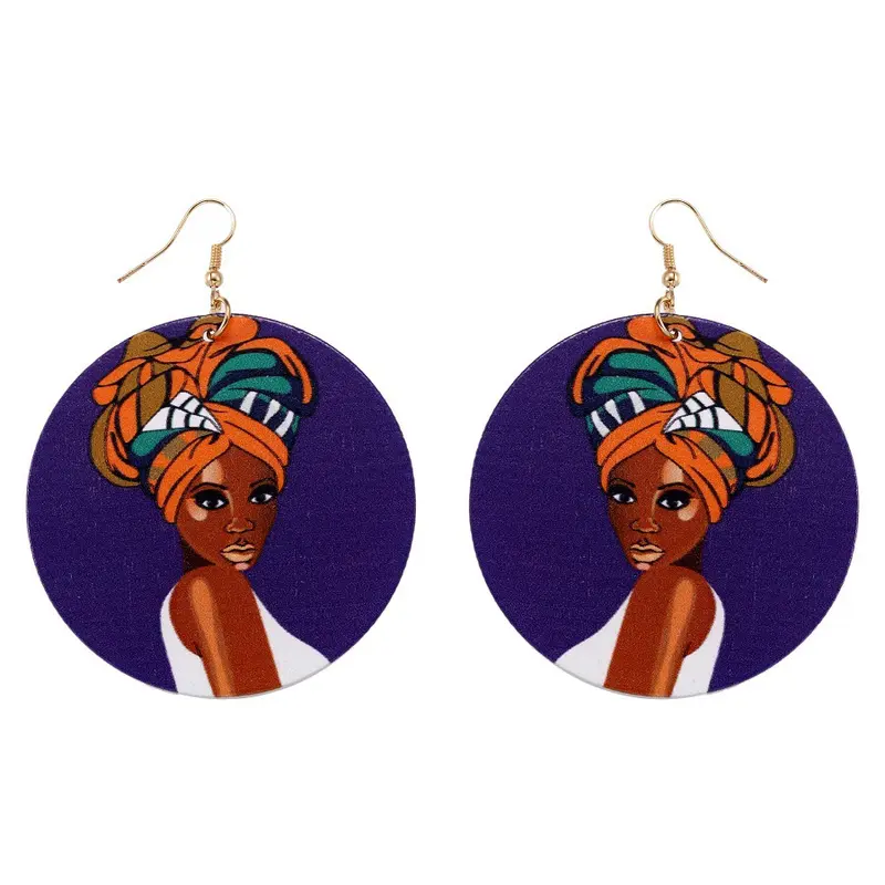 Africa inspired wooden earrings | African headband