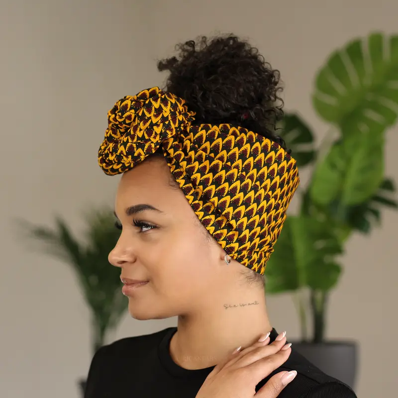 African headwrap - bronze banga nut (Vlisco)