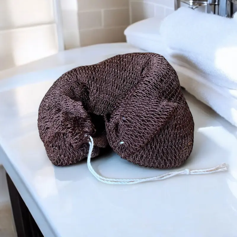 African net sponge / African exfoliating net / Sapo sponge - Brown
