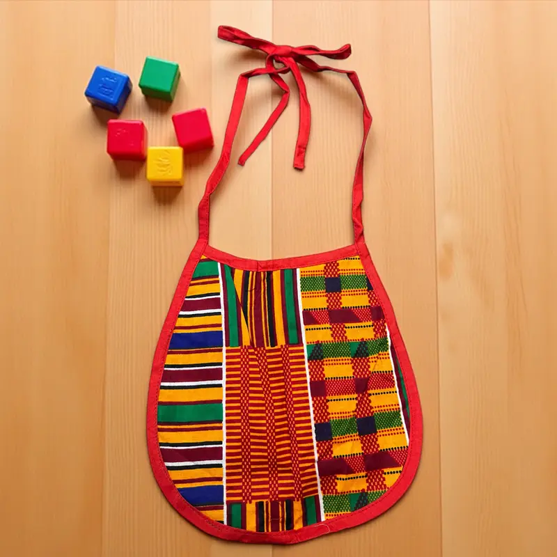 African Print Baby Bib - Multicolor Kente (Unisex)