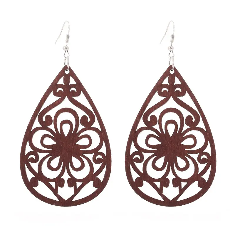 African Print Earrings | Brown symbol