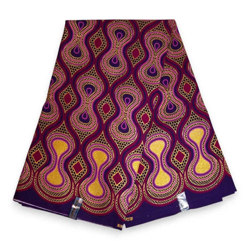 African print fabric - Exclusive Embellished Glitter effects 100% cotton - GL-4018 Pink Gold  (Important