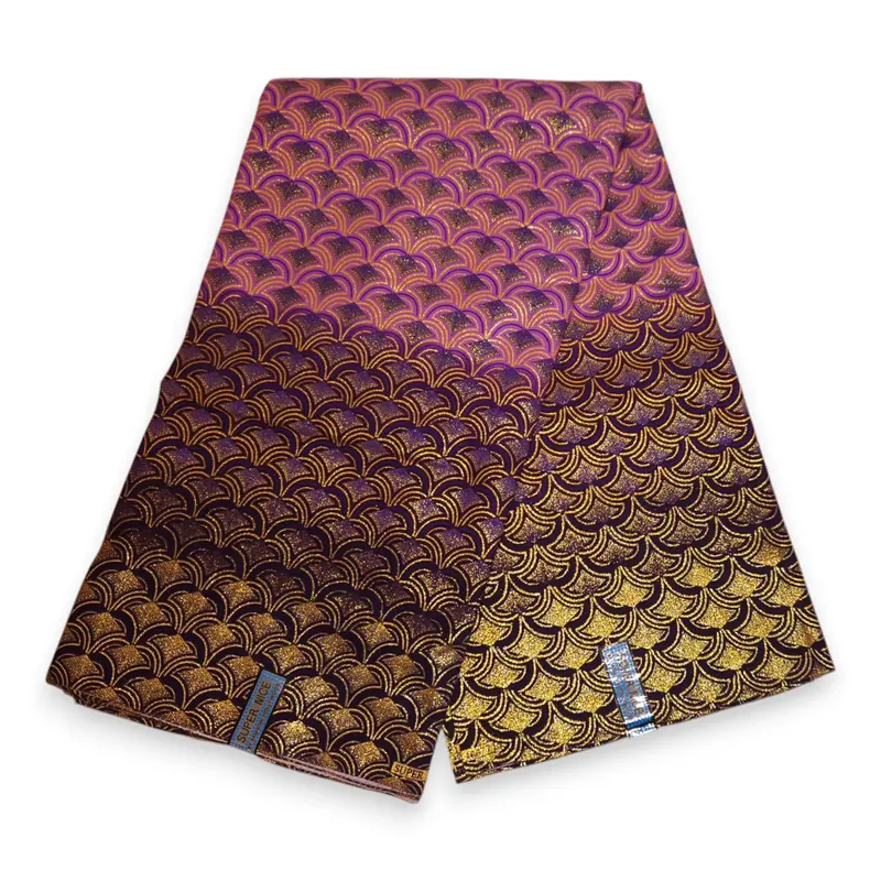 African print fabric - Exclusive Embellished Glitter effects 100% cotton - GL-4023 Purple Gold