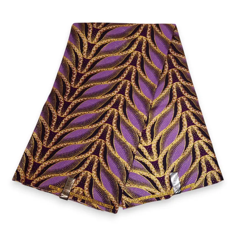 African print fabric - Exclusive Embellished Glitter effects 100% cotton - GL-4025 Purple Gold