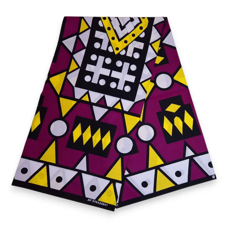 African print fabric - Purple Yellow Samakaka / Samacaca (Angola) - 100% cotton