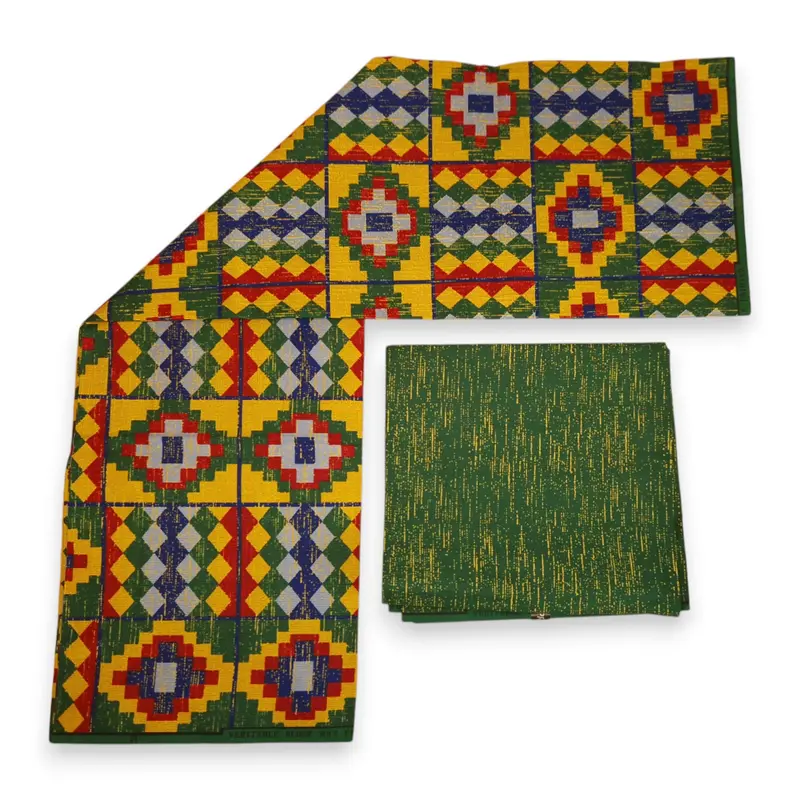 African print fabric - Two-Tone print Polycotton - 6 Yards Combination (4+2 Yards) PO-5038