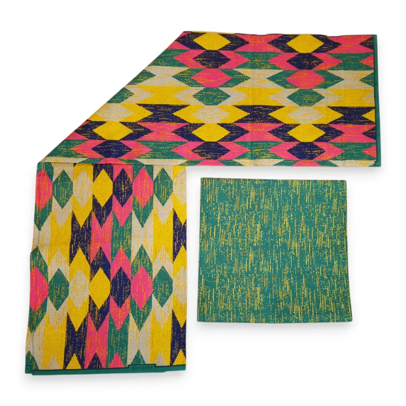 African print fabric - Two-Tone print Polycotton - 6 Yards Combination (4+2 Yards) PO-5042