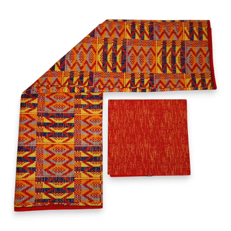 African print fabric - Two-Tone print Polycotton - 6 Yards Combination (4+2 Yards) PO-5054