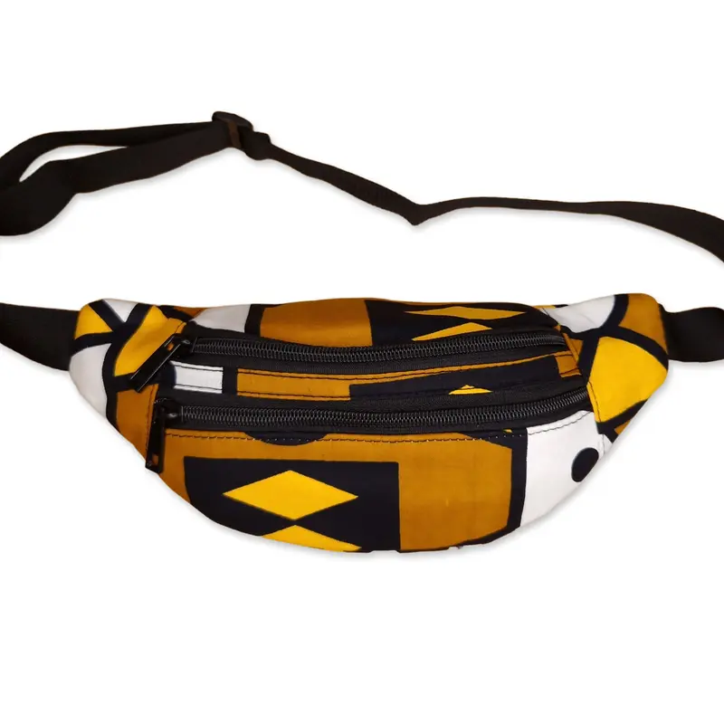 African Print Fanny Pack - Mustard yellow samakaka - Ankara Waist Bag / Bum bag / Festival Bag