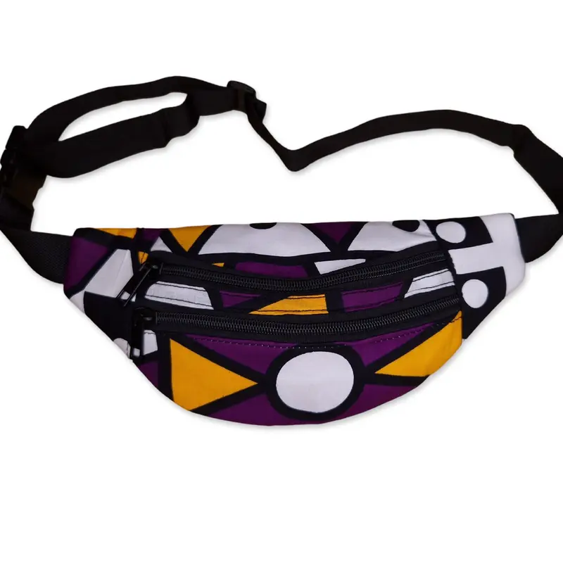African Print Fanny Pack - Purple samakaka - Ankara Waist Bag / Bum bag / Festival Bag