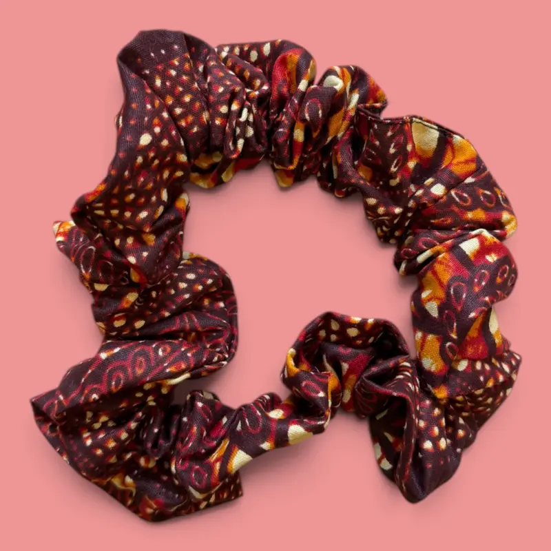 African print Scrunchie - Hair Accessories - Brown Bronze
