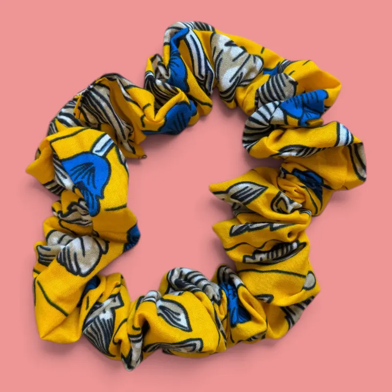 African print Scrunchie - Hair Accessories - Yellow Blue