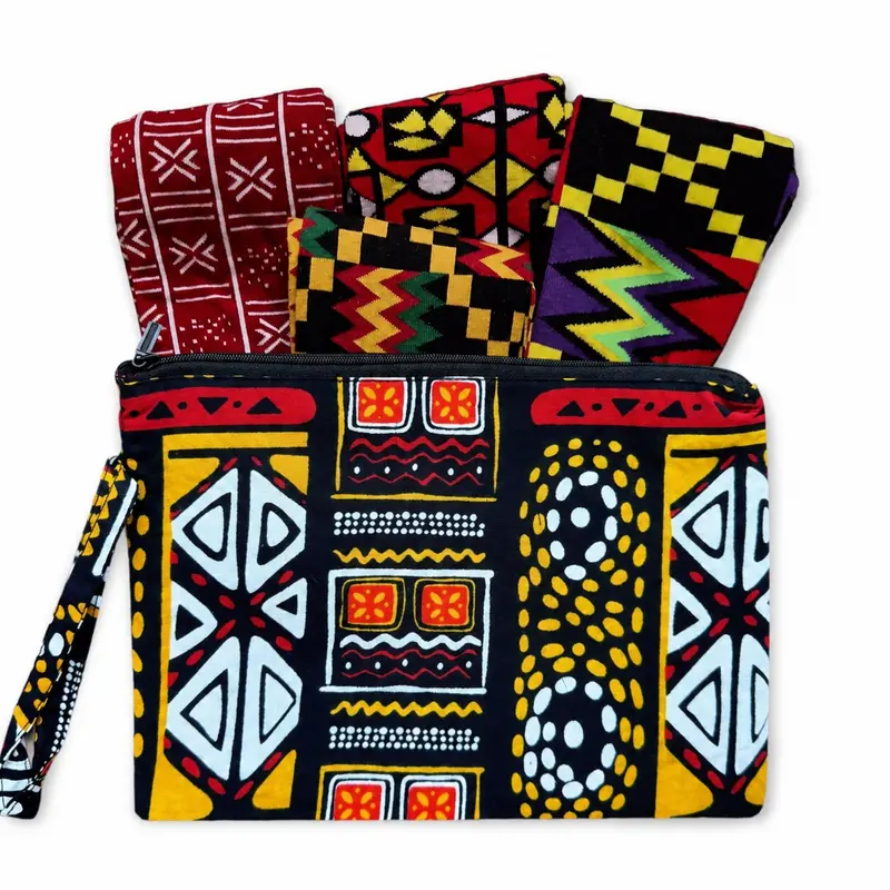 African socks / Afro socks set OWURA in pouch - Set of 4 pairs