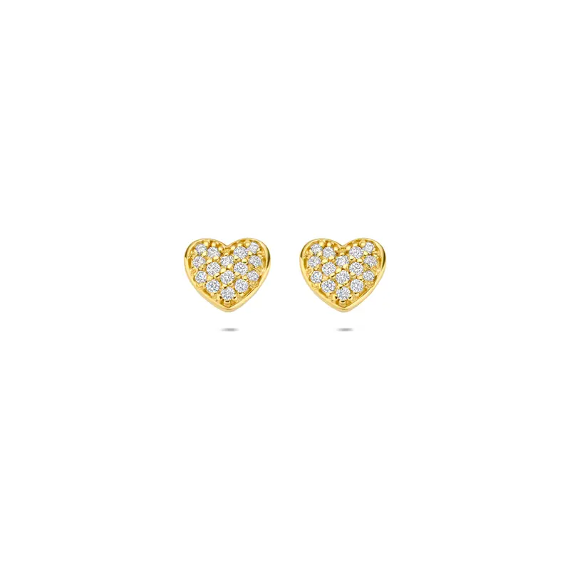 'Aimée' 14 karaat geelgouden oorknoppen hart diamant 0,17 ct