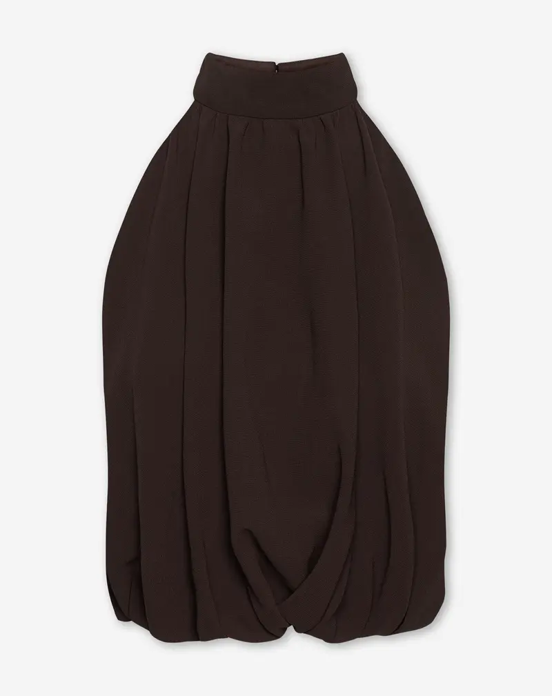 ANDY HALTER BUBBLE HEM TOP BRUIN