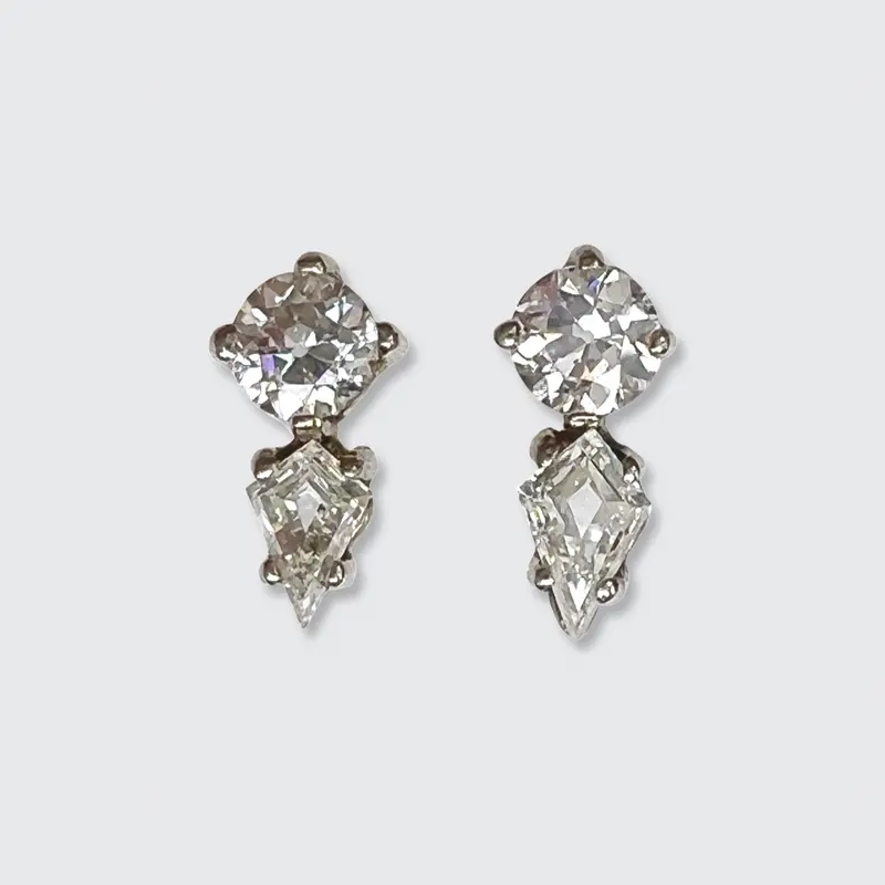 Antique Diamond Kite-Shaped Earrings