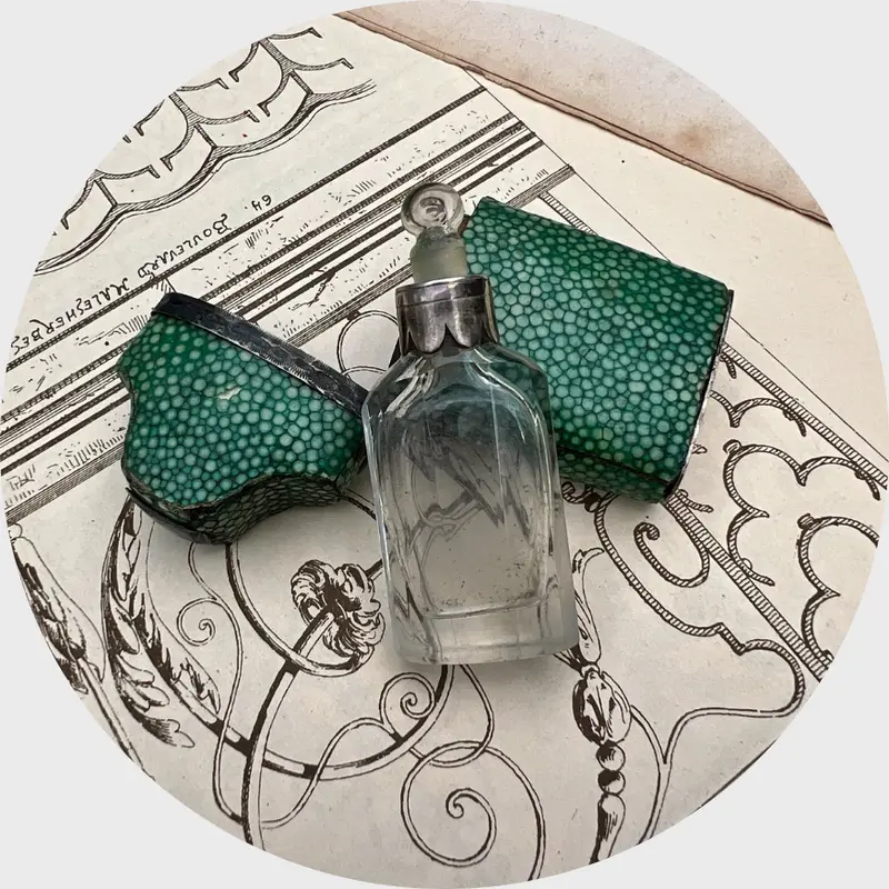 Antique Perfume Bottle in Shagreen Case