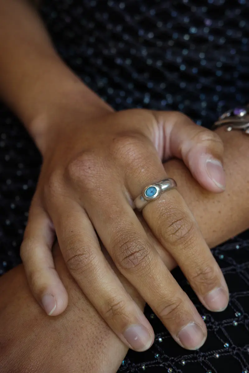 Aquamarine band ring