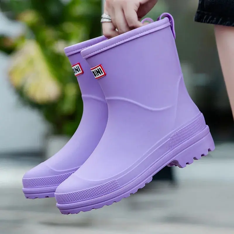 AquaStride 2.0 | Stilvolle Halbschaft-Wasserdichte Gummistiefel für Damen - Herbstzauber Edition