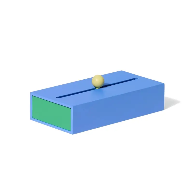 Areaware Cache Slide Box Houten Opbergdoos Large | Blauw